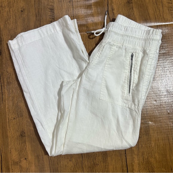 Athleta White Cabo Linen Wide Leg Pants 4P NWOT - Picture 9 of 16